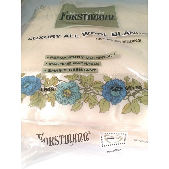 NEW! Vintage 1960s Forstmann Luxury Virgin Wool Twin Blanket by Stevens Fabrics - Picture 6 of 12
